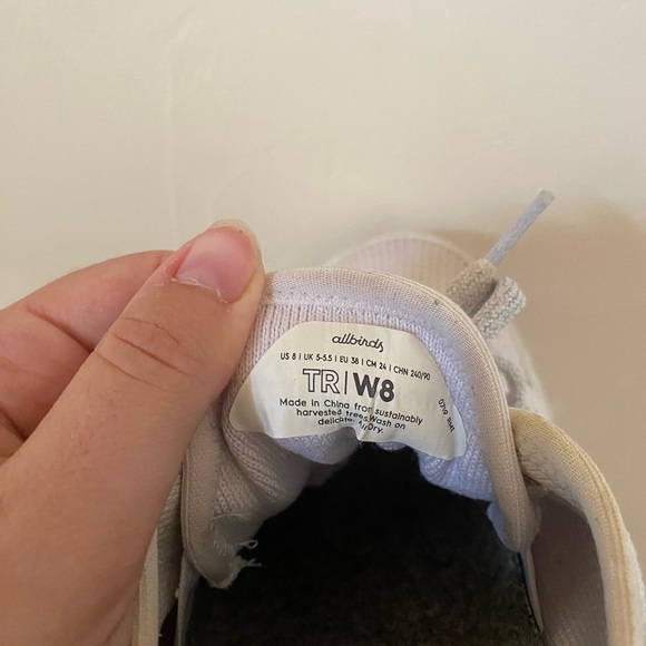 Allbirds Women’s Tree Runners Size 8 White TR W8 Sustainable Everyday Sneaker - Picture 8 of 8